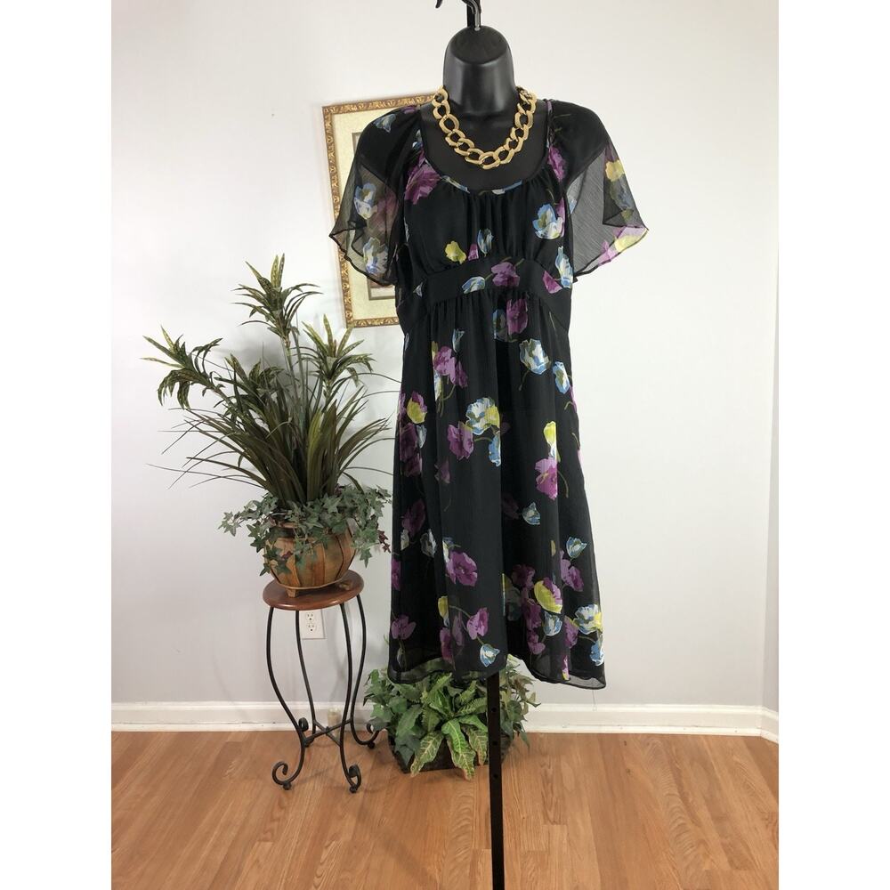 Loft Women Dresses Size 2 Cottagecore Cap Sleeve Romantic Whimsigoth Barbiecore